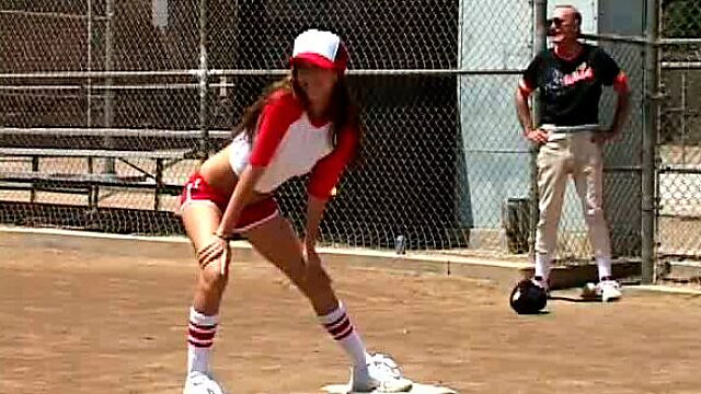 Bunch of sextractive young cuties play baseball in raunchy costumes
