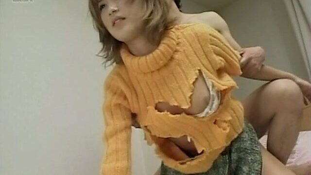 Light haired Japanese housewife takes it doggystyle