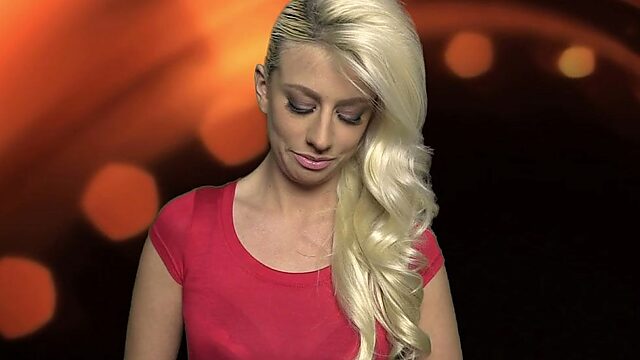Blond haired whorish cutie Jessie Volt rest after hard oral sex