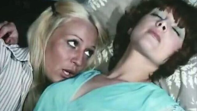 Two lesbians Cathy Stewart, Diane Dubois fondle each other and fuck cunts with toys