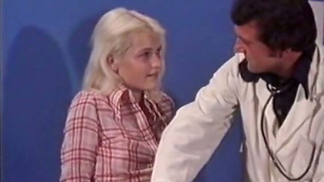 Vintage blonde gets horny and allows kinky doctor to fuck her pussy