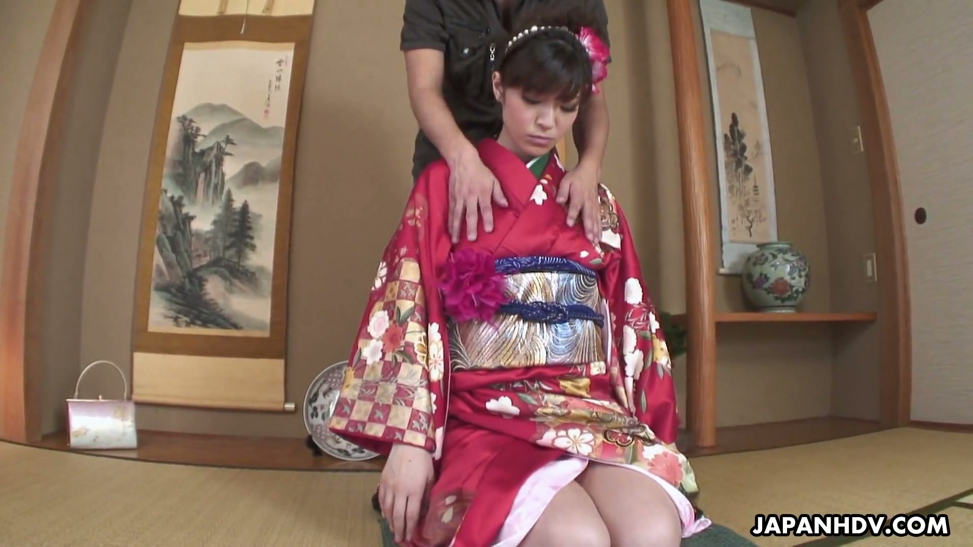 japanese kimono woman pussy Seductive Japanese girl in kimono Yuria Tominaga gets her pussy finger fucked and licked