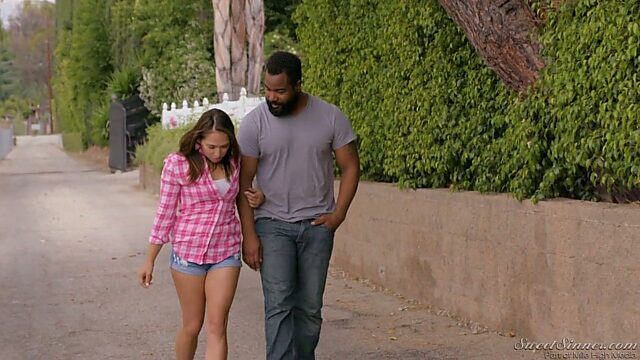Yummy white girl Sara Luvv is fucked by huge black dude