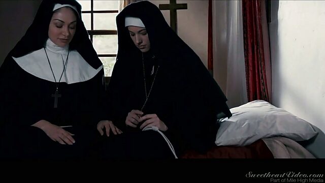 Sinful babe Lea Lexis is making love with beautiful lesbian nun