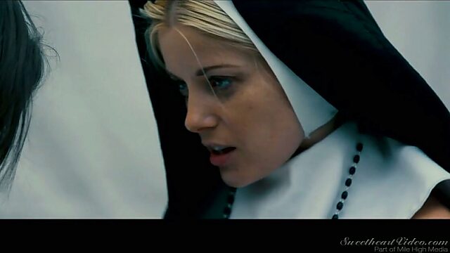 Sinful babe Charlotte Stokely is making love with sex-appeal nun