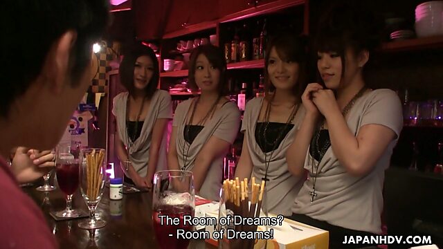Four Asian bartenders invite clients into Dream Room for dirty orgy