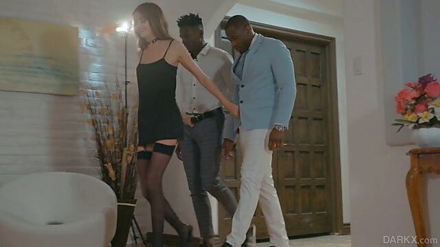 White babe Zoe Sparx will never forger rendezvous with two black boyfriends