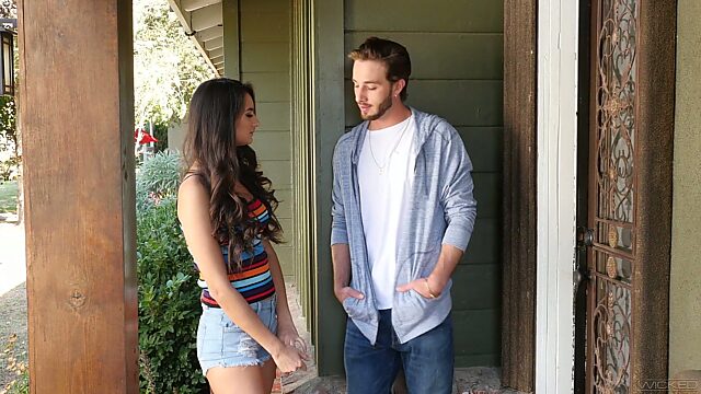 Cute brunette with dimples Eliza Ibarra is fucked and jizzed by hot blooded neighbor