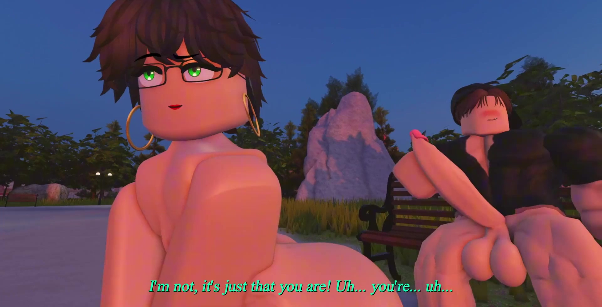 A close-up of a Roblox femboy s intimate moment his body writhing in anticipation