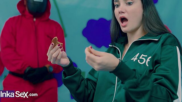 Squid game with busty Victoria Camargo and bbc in her Brazilian cunt