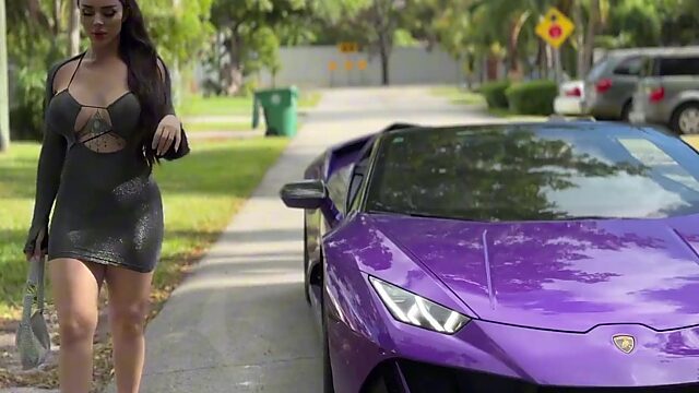 A hot brunette golddigger always looks for rich guys with big boners