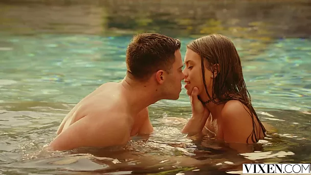 Sensual fuck with a teen babe Jill Kassidy after she gave head in a pool