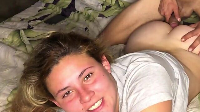 Cute Blonde got fucked in her anal hole for the first time