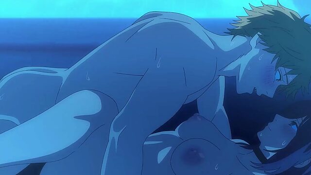 Reze rides Denji's cock outdoor in the night. The Chainsaw Man