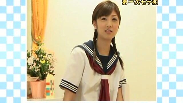 Cute Japanese student Yuko Ogura undresses and shows her nice body