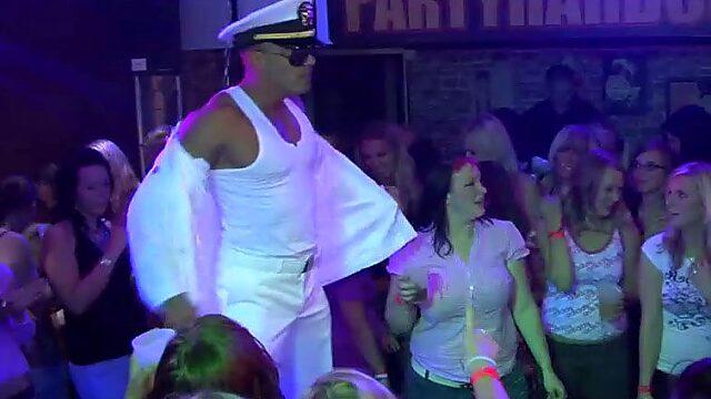 Girls are enjoying sailor's striptease shows